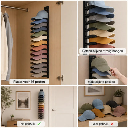 CapRail – Wandstrip voor tot 10 petten