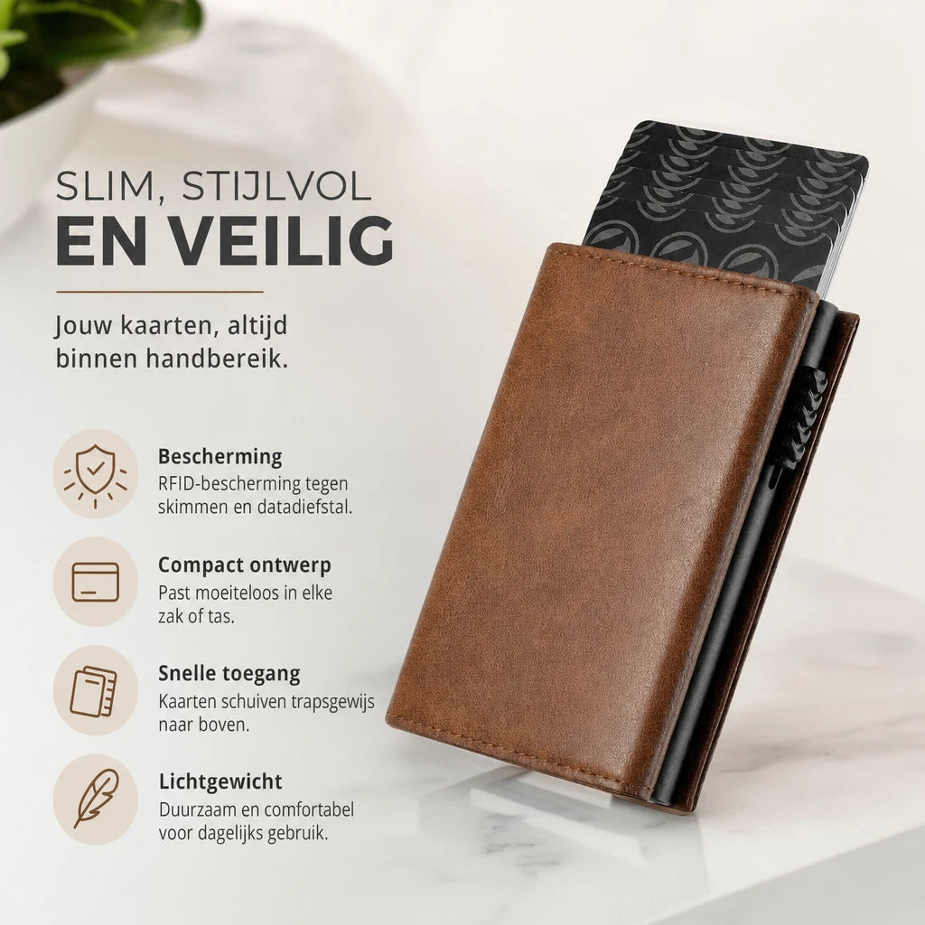 CardVault™ – Compacte Pasjeshouder met RFID/NFC bescherming