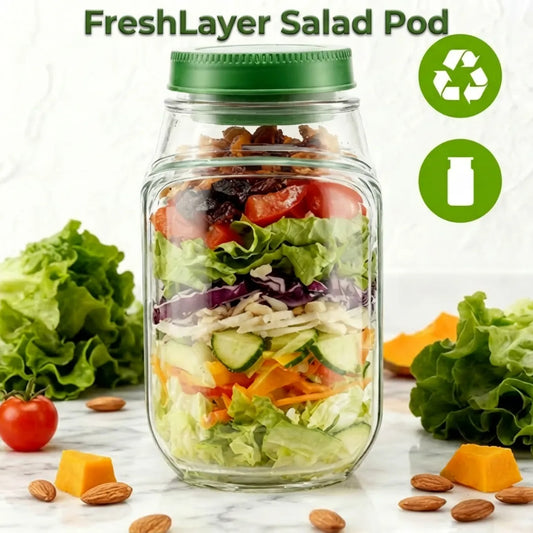 FreshLayer Salad Pod met Zijklep en Saus-cup