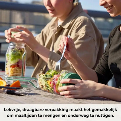 FreshLayer Salad Pod met Zijklep en Saus-cup