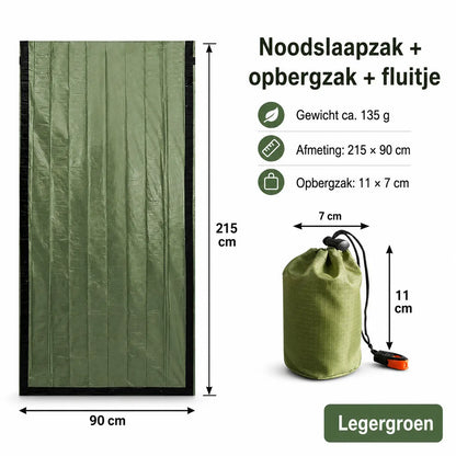 Nooddeken – Lichtgewicht Noodslaapzak met Fluitje