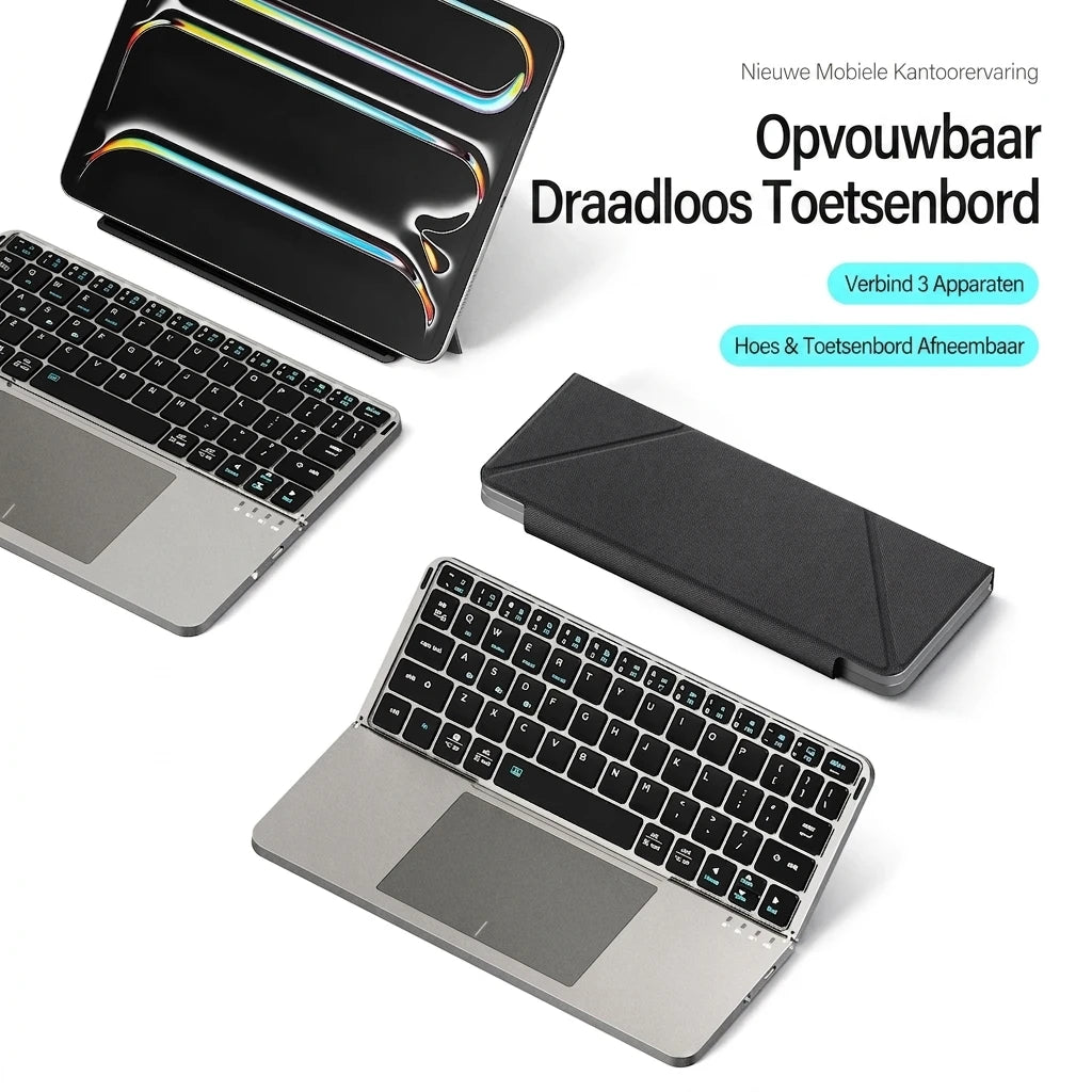 FoldaBoard – Opvouwbaar Bluetooth Toetsenbord met Touchpad