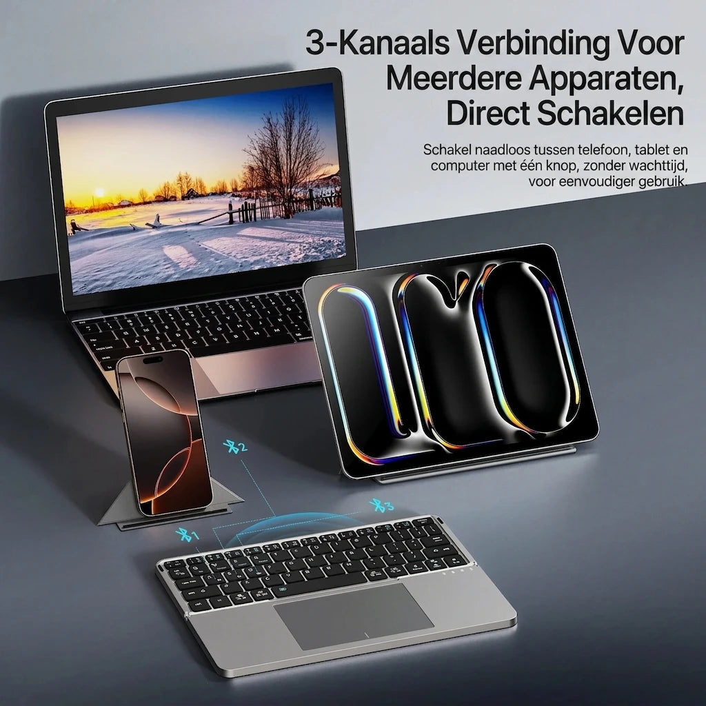 FoldaBoard – Opvouwbaar Bluetooth Toetsenbord met Touchpad