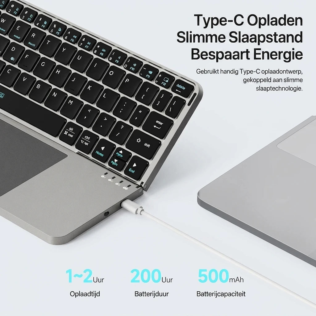 FoldaBoard – Opvouwbaar Bluetooth Toetsenbord met Touchpad