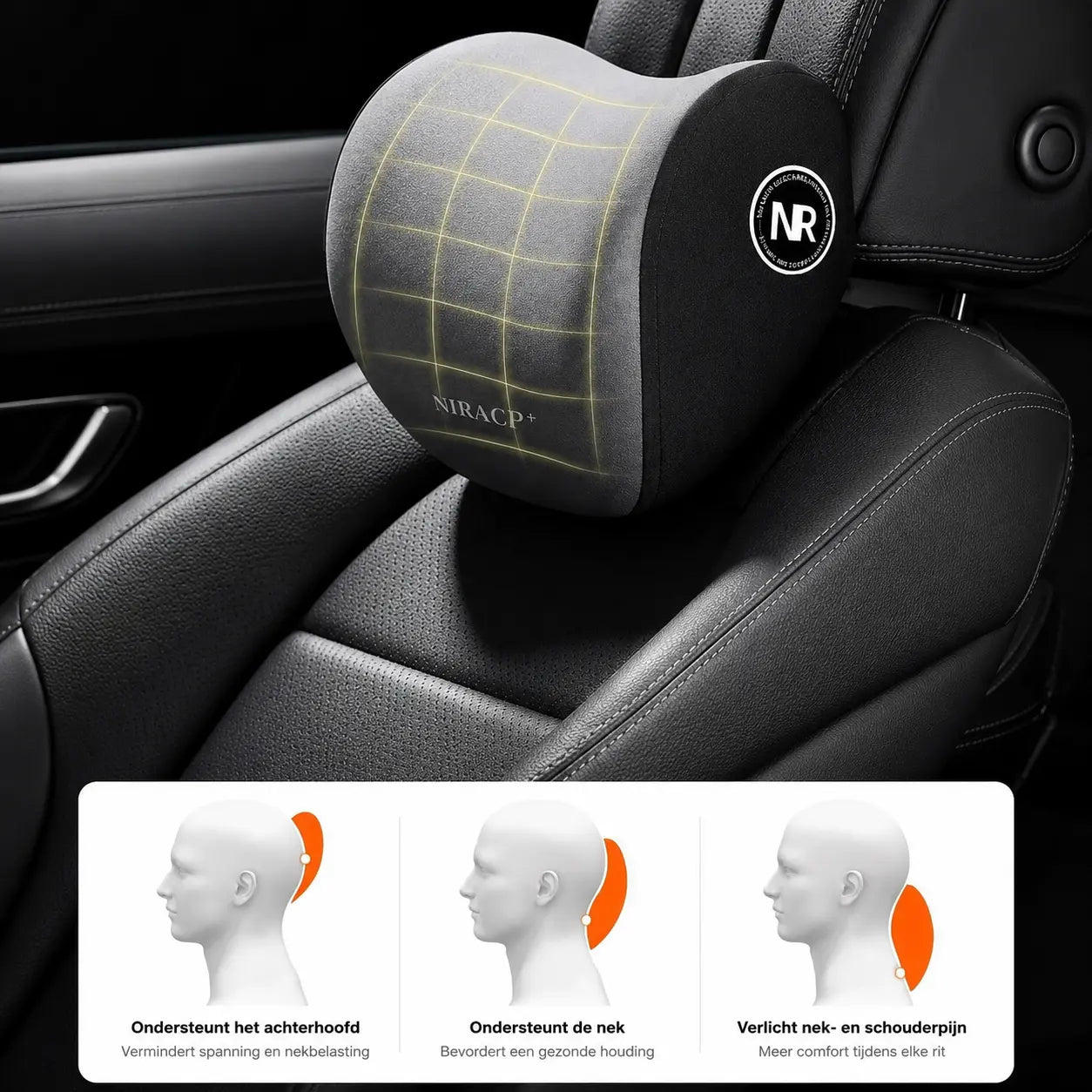 RijdComfort – Ergonomische Nek- & Rugsteunset van Traagschuim