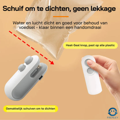 SealSync Mini - 2-in-1 Zaksluiter met USB-C