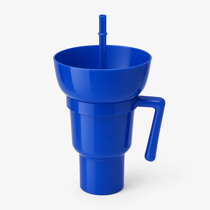 SnackSip – 2-in-1 Snackbeker met Geïntegreerde Drinkbeker