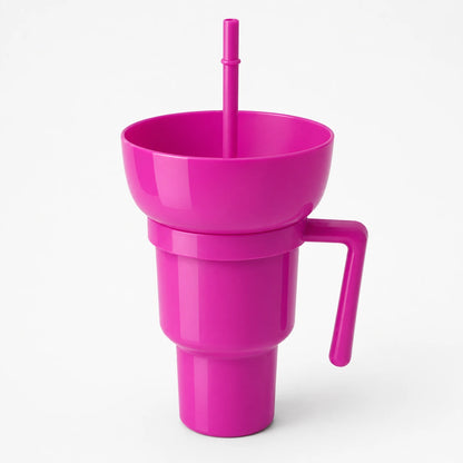 SnackSip – 2-in-1 Snackbeker met Geïntegreerde Drinkbeker