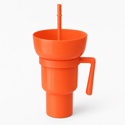 SnackSip – 2-in-1 Snackbeker met Geïntegreerde Drinkbeker
