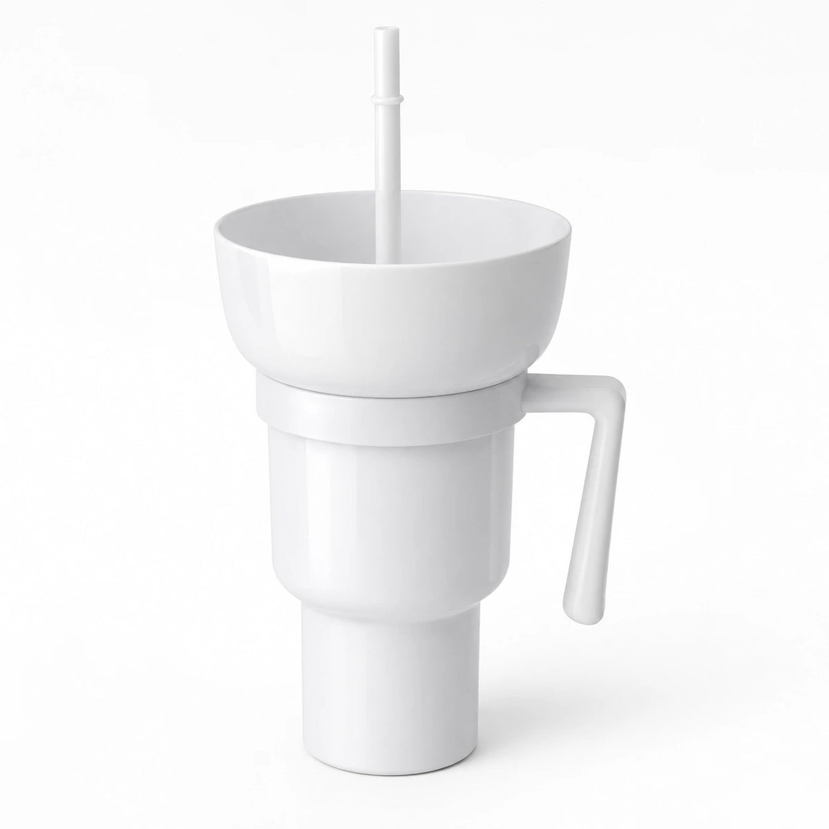 SnackSip – 2-in-1 Snackbeker met Geïntegreerde Drinkbeker