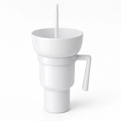 SnackSip – 2-in-1 Snackbeker met Geïntegreerde Drinkbeker