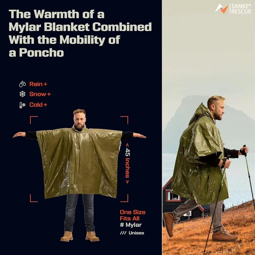 ThermoShield Emergency Poncho – Ultieme Bescherming in Slecht Weer
