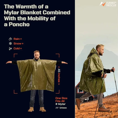 ThermoShield Emergency Poncho – Ultieme Bescherming in Slecht Weer