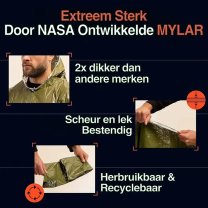 ThermoShield Emergency Poncho – Ultieme Bescherming in Slecht Weer