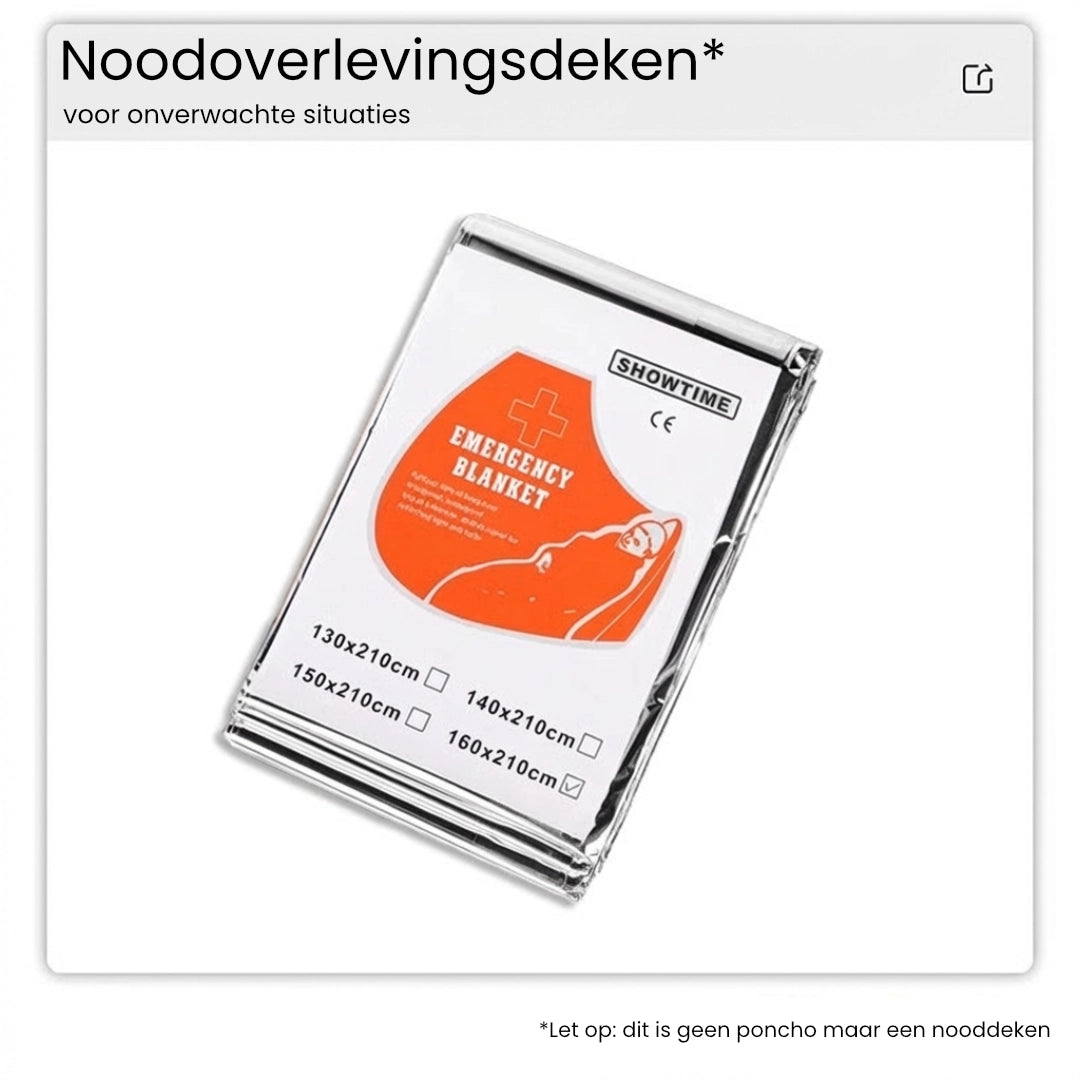 ThermoShield Emergency Poncho – Ultieme Bescherming in Slecht Weer