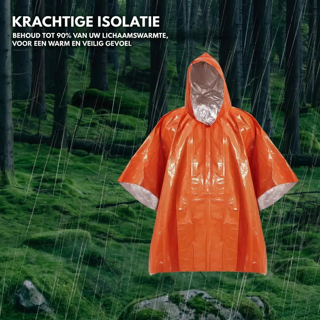 ThermoShield Emergency Poncho – Ultieme Bescherming in Slecht Weer
