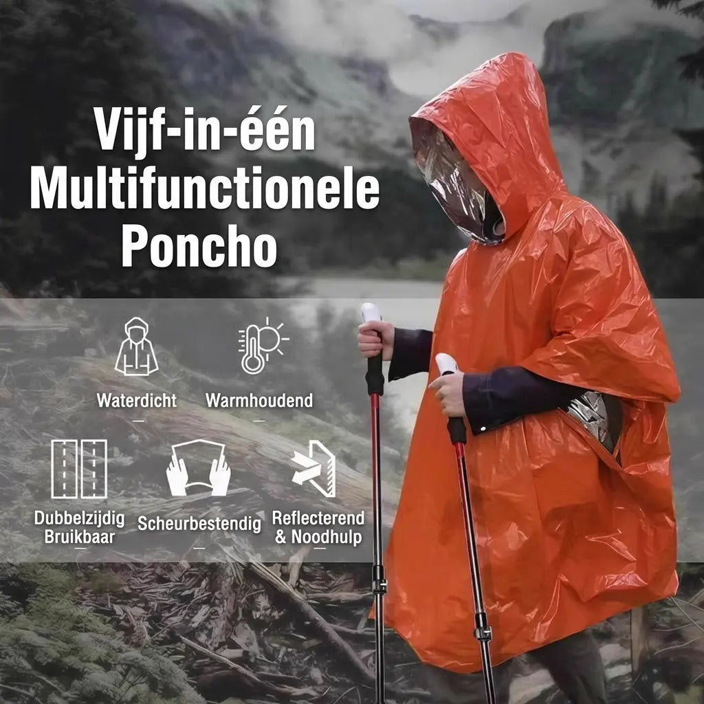 ThermoShield Emergency Poncho – Ultieme Bescherming in Slecht Weer