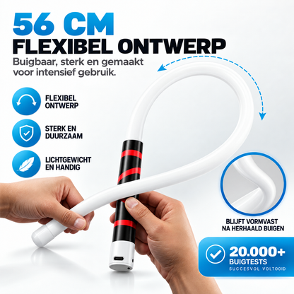 De buigzame arm van de FlexiLux werklamp laat zich makkelijk in elke vorm buigen