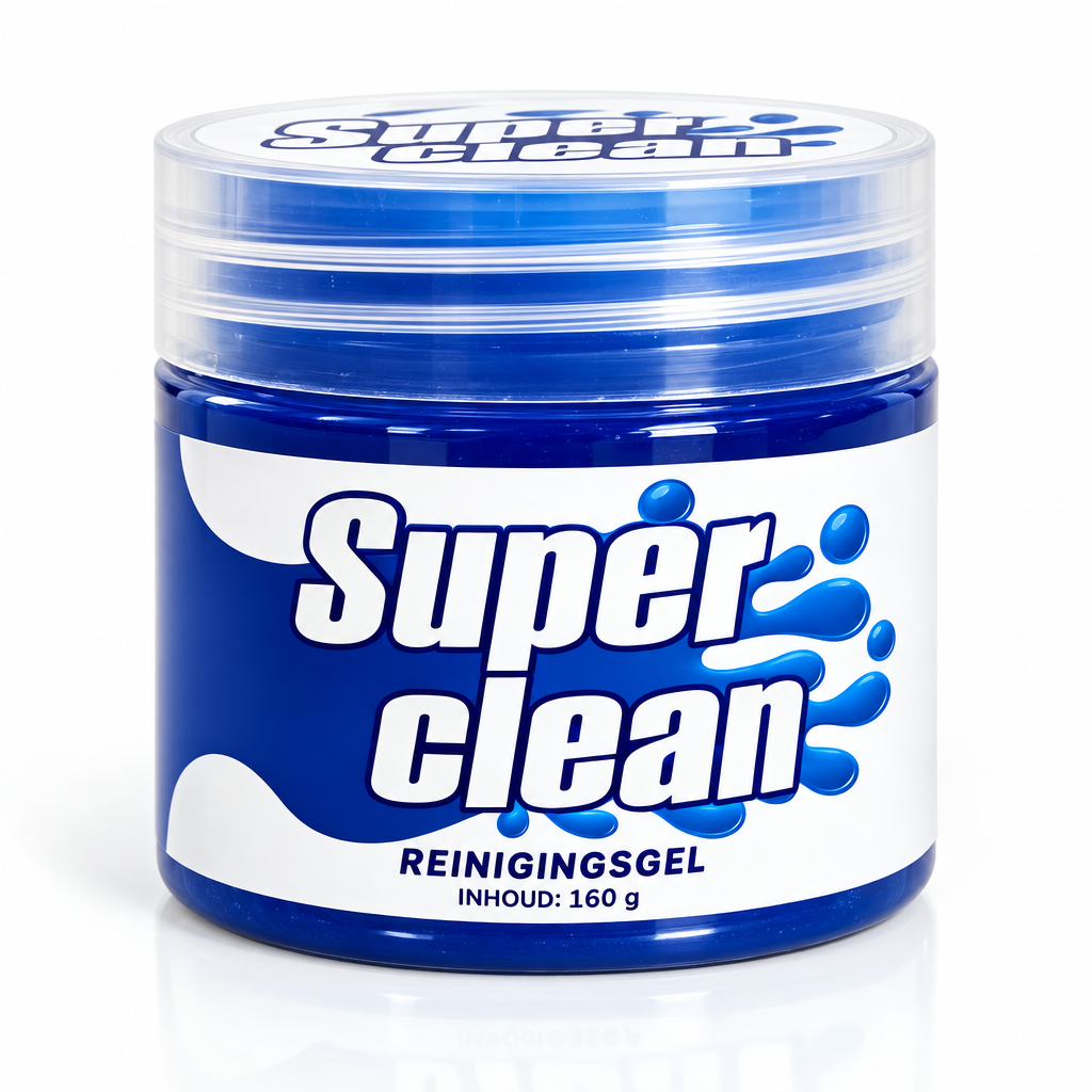 Grabbo herbruikbare reinigingsgel in blauwe pot met Engels etiket