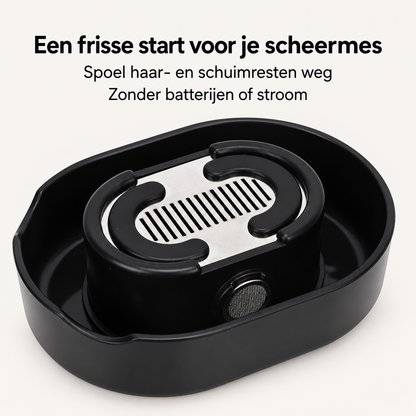 Rinzo spoelt haar- en schuimresten weg zonder batterijen of stroom