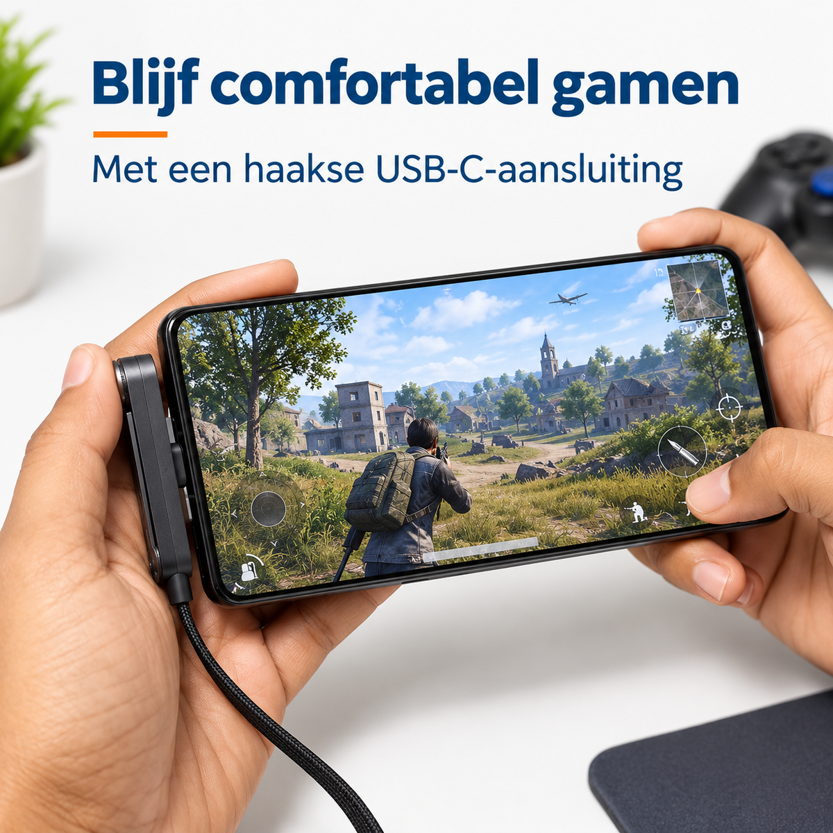StandLinq – Laadkabel met uitklapbare telefoonstandaard
