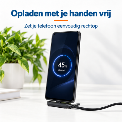 StandLinq – Laadkabel met uitklapbare telefoonstandaard