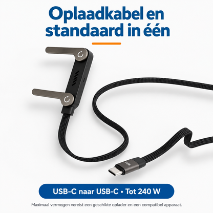 StandLinq – Laadkabel met uitklapbare telefoonstandaard