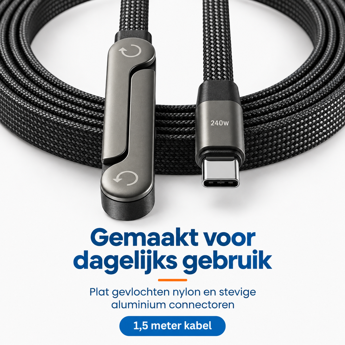 StandLinq – Laadkabel met uitklapbare telefoonstandaard