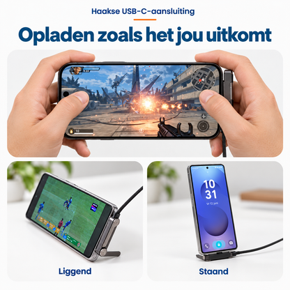 StandLinq – Laadkabel met uitklapbare telefoonstandaard