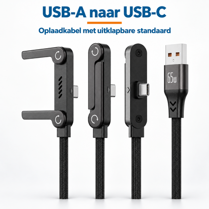 StandLinq – Laadkabel met uitklapbare telefoonstandaard