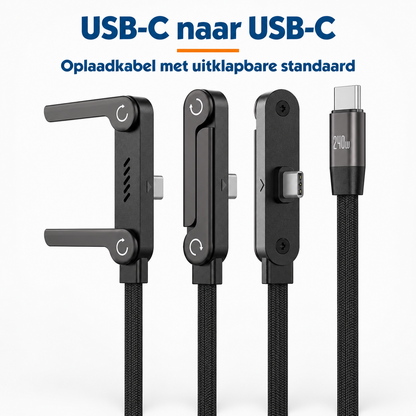 StandLinq – Laadkabel met uitklapbare telefoonstandaard